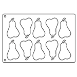 Tuile Template, Pear, Each 4