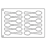 Tuile Template, Spoon, 6-3/8" x 1-3/8" Overall Sheet 10.5" x 15.5"