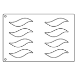 Tuile Template, Swoosh, 5-1/8" x 1.5" each. Overall Sheet 10.5" x 15.5"