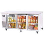 Turbo Air JUR-72-G Glass Door Undercounter Refrigerator - 72"