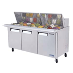 Turbo Air MST-72-30 M3 Series 3 Door Mega-Top Sandwich Salad Table 23 Cu. Ft.