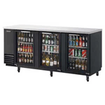 Turbo Air TBB-4SG 3 Glass Door Back Bar Refrigerator 90" - 30 Cu. Ft.