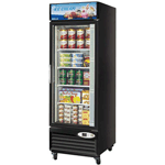 Turbo Air TGF-23FB Single Glass Door Reach-In Freezer - 23 cu. ft. Black