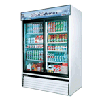 Turbo Air TGM-48R 48 cu. ft. White Cabinet 2 Sliding Glass Door Refrigerated Merchandiser