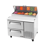 Turbo Air TPR-44SD-D2 Super Deluxe 2 Drawer Pizza Prep Table 14 Cu. Ft.