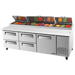 Turbo Air TPR-93SD-D4 Super Deluxe 4 Drawer Pizza Prep Table 31 Cu. Ft.