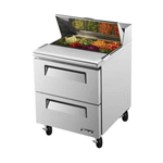 Turbo Air TST-28SD-D2 Super Deluxe 2 Drawer Sandwich Salad Table 7 Cu. Ft.