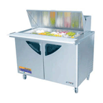 Turbo Air TST-48SD-18 Super Deluxe 2 Door Mega-Top Sandwich Salad Table 15 Cu Ft