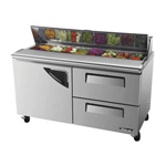Turbo Air TST-60SD-D2 Super Deluxe 2 Drawer Sandwich Salad Table 16 Cu. Ft.