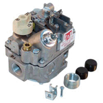 Type BMVR Gas Safety Valve; Natural Gas; 1/2" Gas In; 3/4" Gas Out; (2) 1/2" Gas Out (Side); Millivolt Actuator