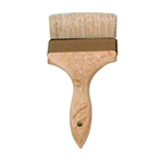 Update International Wide Boar Bristle Pastry / Basting Brush with Wood Handle, 4" Wide 