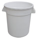 Update International TC-10W Round White Trash Can, 10 Gallon