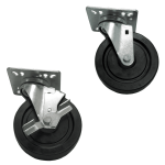 Update International Universal 5" Plate Casters, Two Locking & 2 Non-Locking