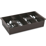 Vollrath 52652 Cutlery Box, 4 Compartment, Brown Plastic