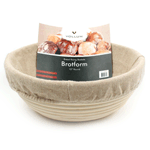 Vollum Brotform Round Proofing Basket with Linen, 10" x 4.25", 2 lb