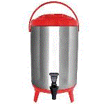 Vollum Stainless Steel Insulated Hot and Cold Beverage Dispenser - 8 Liter, Red