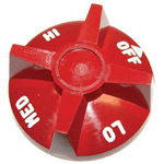 Vulcan Hart OEM # 107727-2 / 407727-2, 2 7/8" Red Broiler / Oven / Range Knob (Off, Lo, Med, Hi)