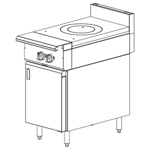 Vulcan V1FT18B Heavy Duty Gas Range 18", French Top - Cabinet Base