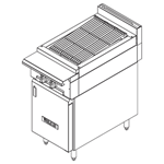 Vulcan VCBB18B Heavy Duty Gas Range 18", Charbroiler - Cabinet Base