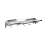Wall Mounted Shelf with Pot Rack, 72" x 16" x 13"