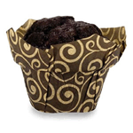 Welcome Home Brands Brown Swirl Tulip Paper Baking Cup, 2" d x 2.5" h. Case of 1000