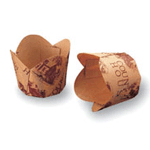 Welcome Home Brands Disposable Brown Tulip Paper Baking Cup, 3.4 Oz, 2" x 2", Case of 500