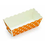 Welcome Home Brands Disposable Polka Dot Orange Paper Mini Loaf Baking Pan, 4.1 Oz, 3.1" x 1.2" x 1.4" High, Case of 500