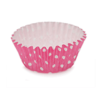 Welcome Home Brands Polka Dot Pink Ruffled Cupcake Cup, 2" Dia. x 1.2" High, Case of 1800