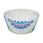 Welcome Home Brands Stripe Blue Ruffled Cupcake Cup, 2" Dia. x 1.2" High, Case of 1800