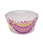 Welcome Home Brands Stripe Purple Ruffled Cupcake Cup, 2" Dia. x 1.2" High, Case of 1800