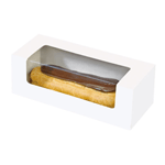 PacknWood White Cardboard Pastry Box with Window - Pack of 50