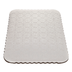 White Scalloped Quarter Size Rectangular Double Wall Cake Board, 9-3/4" x 13-3/4", Pack of  5