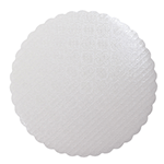 White Scalloped Round Cake Board, 12