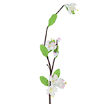 O'Creme White with Pink Cherry Blossom Sprays Gumpaste Flowers - Set of 3