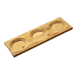 Wilmax WL-771012/A Natural Bamboo Tray 11.75" x 4" (30 x 10 Cm) with 3 Circular Wells