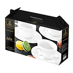 Wilmax WL-880106/6C Fine Porcelain 6 Oz (170 ml) Cappuccino Cup & Saucer, Set of 6 in Gift Box