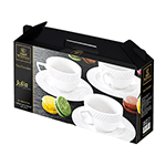 Wilmax WL-880107/6C Fine Porcelain 3 Oz (90 ml) Coffee Cup & Saucer, Set of 6 in Gift Box