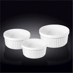 Wilmax WL-996122/3C Fine Porcelain 3-Pc Ramekin Set - 3.5" x 1.5"H, 4" x 2"H and 4.5" x 2''H