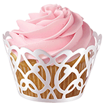Wilton 415-0182 Pearl White Swirl Cupcake Wraps, 18Pack