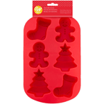Wilton Christmas Shapes Silicone Treat Mold, 6 Cavities