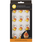 Wilton Ghost with Candy Corn Icing Decorations, Pack of 12