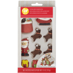 Wilton Gingerbread House Santa's Sleigh and Reindeer Icing Decorations, Pack of 10