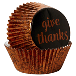 Wilton Give Thanks Foil Cupcake Liners, Pack of 24