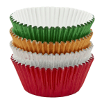 Wilton Green, Gold, Silver and Red Foil Christmas Cupcake Liners, Pack of 48
