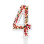 Wilton 'Number Four' Sprinkle Candle