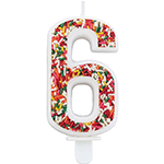 Wilton 'Number Six' Sprinkle Candle