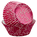 Wilton Pink Heart Valentine's Day Foil Cupcake Liners, Pack of 24