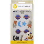 Wilton Planet, Moon, and Stars Royal Icing Decorations, Pack of 18
