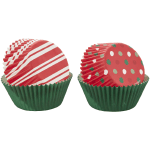 Wilton Red, Green and White Patterned Christmas Cupcake Liners, Pack of 75