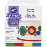 Wilton Rolled Fondant, Multi Pak, Primary Colors: Green, Red, Yellow, Blue. Each Color: 4.4 oz. - 710-2311